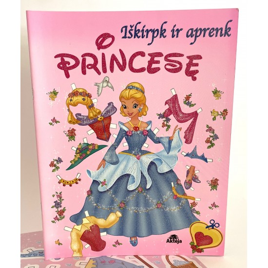 Iškirpk ir aprenk princesę ( rožinė)