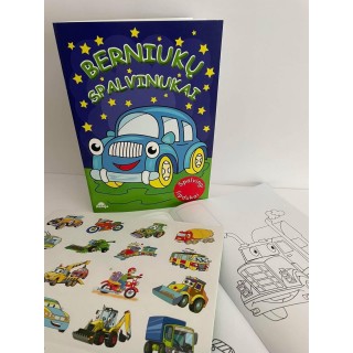 Berniukų spalvinukai (spalvink ir lipink lipdukus)