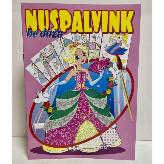 NUSPALVINK be dažų ( princesės)