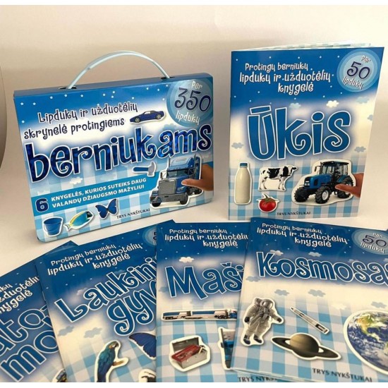 Lipdukų ir užduotėlių skrynelė protingiems  berniukams