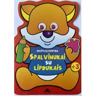 Mažylių kūryba. Spalvinukai su lipdukais. Lapiukas