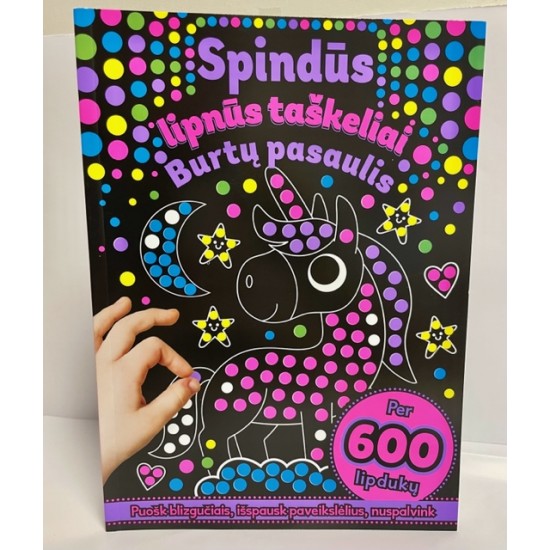 Spindūs, lipnūs taškeliai. Burtų pasaulis. Per 600 lipdukų