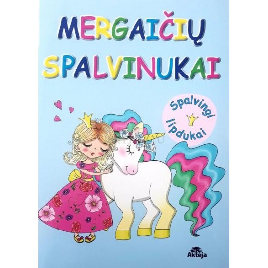 Mergaičių spalvinukai. Spalvingi lipdukai